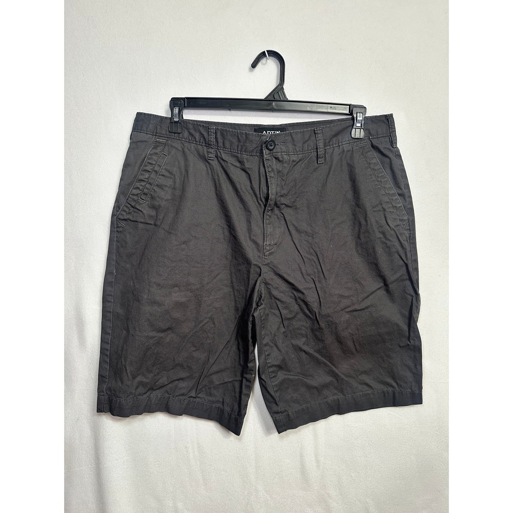 Apt 9 Mens Charcoal Gray 100% Cotton Flat Front Chino Shorts Size 38